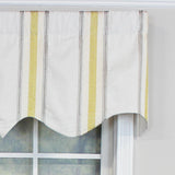 RLF Home Lemon Stripe Regal  100% Cotton with Fully Lined 3" Rod Pocket Valnance for Windows 50" x 17" Cream