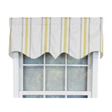 RLF Home Lemon Stripe Regal  100% Cotton with Fully Lined 3" Rod Pocket Valnance for Windows 50" x 17" Cream