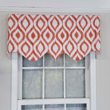 RLF Home Zamya Regal Window Treatment Valance 3" Rod Pocket 50" x 17" Tangerine