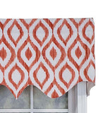 RLF Home Zamya Regal Window Treatment Valance 3" Rod Pocket 50" x 17" Tangerine