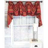 RLF Home Luxurious Modern Design Ribbon Stripe Victory Swag 3-Scoop Window Valance 50" x 25"