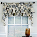 RLF Home Luxurious Modern Design Classic Deep-Sea Victory Swag 3-Scoop Window Valance 50" x 25"