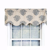RLF Home Luxurious Modern Design Classic Deep-Sea Regal Style Window Valance 50" x 17"