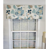 RLF Home Samanta 100% Cotton Luxurious Lining Stripe Rod Pocket Petticoat Valance 50" x 15" Blue
