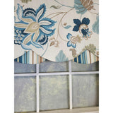 RLF Home Samanta 100% Cotton Luxurious Lining Stripe Rod Pocket Petticoat Valance 50" x 15" Blue