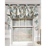 RLF Home Samanta 3" Tab Top Luxurious and Elegant Window Treatment 3-Scoop Victory Swag 56" x 18" Blue