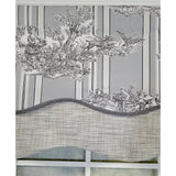 RLF Home French Tableau Classic Toile Stripe and Solid Fabric Gimp Trim Ivory Lining No Header Glory Valance 50" X 16"