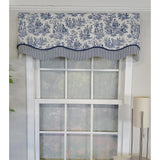 RLF Home Waverly Glory 3" Rod Pocket Lining Luxurious and Elegant Window Treatment Valance 50" x 16" Blue