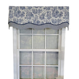 RLF Home Waverly Glory 3" Rod Pocket Lining Luxurious and Elegant Window Treatment Valance 50" x 16" Blue