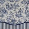 RLF Home Waverly Glory 3" Rod Pocket Lining Luxurious and Elegant Window Treatment Valance 50" x 16" Blue