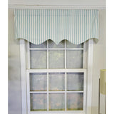 RLF Home Candy Stripe Regal 3" Rod Pocket Lining Luxurious and Elegant Window Treatment Valance 50" x 17" Spa