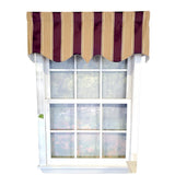 RLF Home Bengal Stripe Regal 3" Rod Pocket Lining Luxurious and Elegant Window Treatment Valance 50" x 17" Egg Plant
