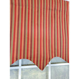 RLF Home Roman Stripe Regal 3" Rod Pocket Lining Luxurious and Elegant Window Treatment Valance 50" x 17" Orange