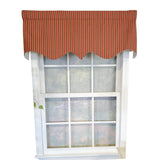RLF Home Roman Stripe Regal 3" Rod Pocket Lining Luxurious and Elegant Window Treatment Valance 50" x 17" Orange