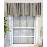 RLF Home Runner Stripe Regal 3" Rod Pocket Lining Luxurious and Elegant Window Treatment Valance 50" x 17" Gray