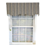 RLF Home Runner Stripe Regal 3" Rod Pocket Lining Luxurious and Elegant Window Treatment Valance 50" x 17" Gray