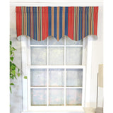 RLF Home Sailor Stripe Regal 3" Rod Pocket Lining Luxurious and Elegant Window Treatment Valance 50" x 17" Nautical