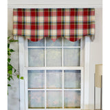 RLF Home Rural Plaid Regal 3" Rod Pocket Lining Luxurious and Elegant Window Treatment Valance 50" x 17" Red