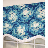 RLF Home Burst Provance 3" Rod Pocket Lining Luxurious and Elegant Window Treatment Valance 50" x 16" Blue