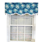 RLF Home Burst Provance 3" Rod Pocket Lining Luxurious and Elegant Window Treatment Valance 50" x 16" Blue