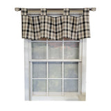 RLF Home Bison Check Tab 4" Tabs Tab Top Lining Luxurious and Elegant Window Treatment Valance 50" x 15" Black