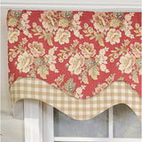 RLF Home 3" Rod Pocket High Quality Fabric Basili D-Regal Valance for Windows 50" x 17" Red