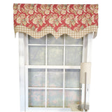 RLF Home 3" Rod Pocket High Quality Fabric Basili D-Regal Valance for Windows 50" x 17" Red