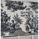 RLF Home 3" Rod Pocket High Quality Fabric Glory Days Petticoat Valance for Windows 50" x 15" Black
