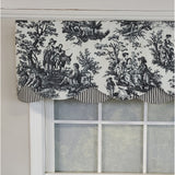 RLF Home 3" Rod Pocket High Quality Fabric Glory Days Petticoat Valance for Windows 50" x 15" Black