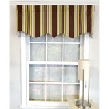 RLF Home 3" Rod Pocket High Quality Fabric Aurelia Stripe Regal Valance for Windows 50" x 17" Brown