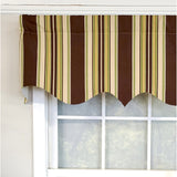 RLF Home 3" Rod Pocket High Quality Fabric Aurelia Stripe Regal Valance for Windows 50" x 17" Brown