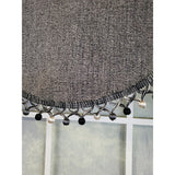 RLF Home 3" Rod Pocket High Quality Fabric Jasper Cornice Valance with Tassel Trim for Windows 50" x 17" Charcoal