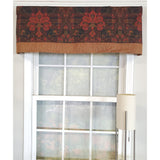 RLF Home 3" Rod Pocket High Quality Fabric Espadas Banded Valance for Windows 50" x 16" Burgundy