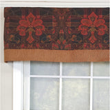 RLF Home 3" Rod Pocket High Quality Fabric Espadas Banded Valance for Windows 50" x 16" Burgundy