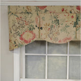 RLF Home 3" Rod Pocket High Quality Fabric Hortencia Mandy Valance for Windows 50" x 17" Beige