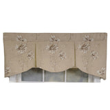 RLF Home 3" Rod Pocket High Quality Fabric Desert Flower Mandy Valance for Windows 50" x 17" Camel