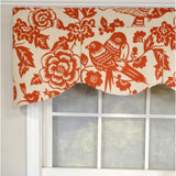 RLF Home 3" Rod Pocket High Quality Fabric Love Bird Mandy Valance for Windows 50" x 17" Orange