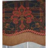 RLF Home 3" Rod Pocket High Quality Fabric Espadas Glory Valance for Windows 50" x 16" Burgundy