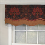 RLF Home 3" Rod Pocket High Quality Fabric Espadas Glory Valance for Windows 50" x 16" Burgundy