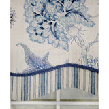 RLF Home 3" Rod Pocket High Quality Fabric Chloe Glory Valance for Windows 50" x 16" Blue