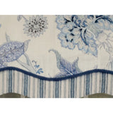 RLF Home 3" Rod Pocket High Quality Fabric Chloe Glory Valance for Windows 50" x 16" Blue