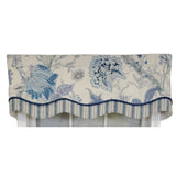 RLF Home 3" Rod Pocket High Quality Fabric Chloe Glory Valance for Windows 50" x 16" Blue