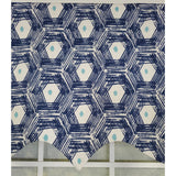 RLF Home 3" Rod Pocket High Quality Fabric Jerin Regal Valance for Windows 50" x 17" Navy