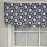 RLF Home 3" Rod Pocket High Quality Fabric Jerin Regal Valance for Windows 50" x 17" Navy