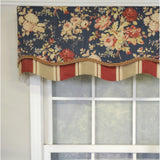 RLF Home 3" Rod Pocket High Quality Fabric Newbury Glory Valance for Windows 50" x 16" Marine