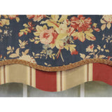 RLF Home 3" Rod Pocket High Quality Fabric Newbury Glory Valance for Windows 50" x 16" Marine