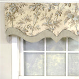 RLF Home 3" Rod Pocket High Quality Fabric Brantwood D-Regal Valance for Windows 50" x 17" Mist