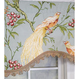 RLF Home 3" Rod Pocket High Quality Fabric Long Tail Cornice Valance With Scalloped Trim for Windows 50" x 17" Sky
