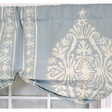 RLF Home 3" Rod Pocket High Quality Fabric Nora Stationary Balloon Valance for Windows 50" x 23" Blue