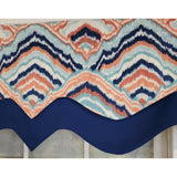 RLF Home 3" Rod Pocket High Quality Fabric Frequency D-Regal Valance for Windows 50" x 17" Navy